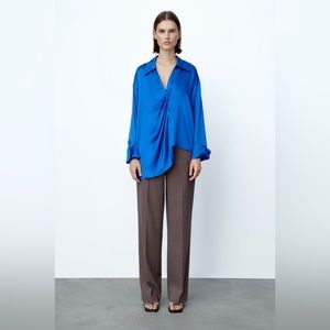NWT Zara satin effect asymmetrical top